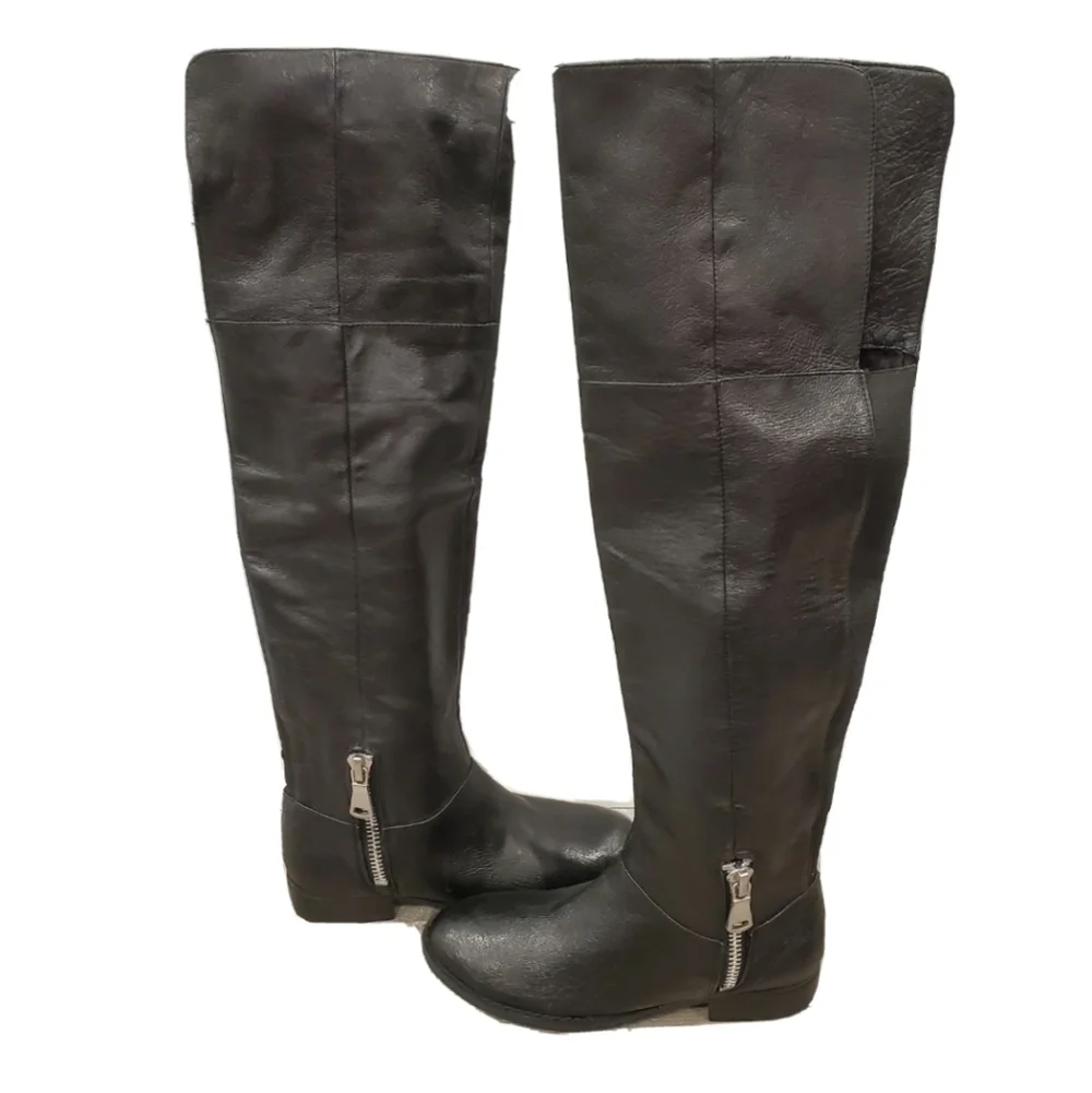 NEW Chinese Laundry Fawn Black Leather Boots